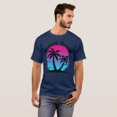 80s Synthwave Zonsondergang met palmbomen Sunset B T-shirt (Voorkant volledig)