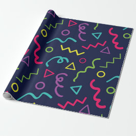 80s tachtiger jaren retro feest neon Memphis patro Cadeaupapier
