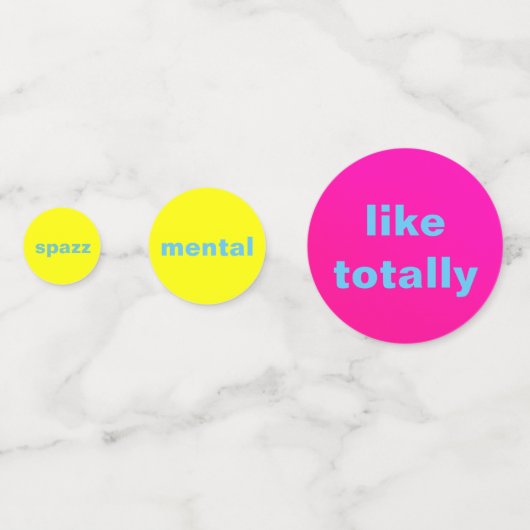 80s tafel confetti met gezegden uit de jaren 80 (Voorkanten)