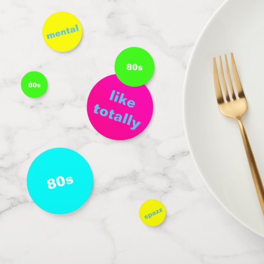 80s tafel confetti met gezegden uit de jaren 80 (Groep)