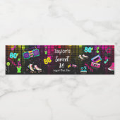 80's, terug naar de 80's, waterfles etiket (Enkel label)