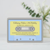 80s Theme Retro Cassettebandje Birthday Uitnodigin Kaart (Staand voorkant)