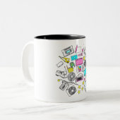 80s Throwback Mug Tweekleurige Koffiemok (Voorkant links)