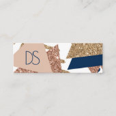 80s Trendy Abstract | Navy and Roos Gold-website Mini Visitekaartje (Voorkant)