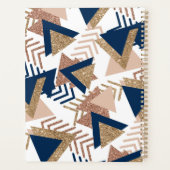 80s Trendy Abstract | Navy en Roos Gold Custom Planner (Achterkant)