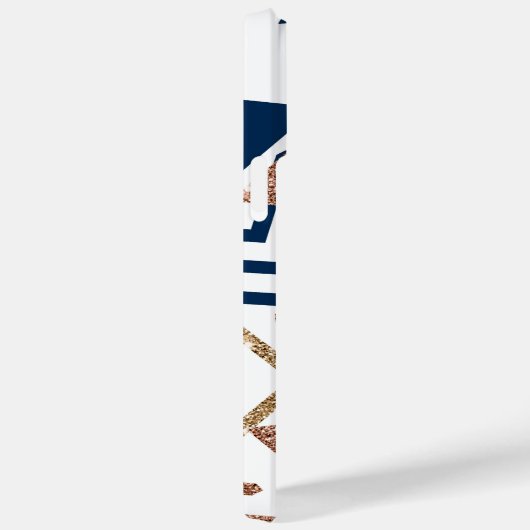 80s Trendy Abstract | Navy en Roos Gold Monogram Case-Mate iPhone Case (Achterkant / Rechts)