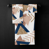 80s Trendy Abstract | Navy en Roos Gold Pattern Bad Handdoek