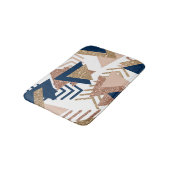 80s Trendy Abstract | Navy en Roos Gold Pattern Badmat (Gekanteld)