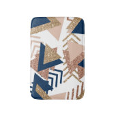 80s Trendy Abstract | Navy en Roos Gold Pattern Badmat (Voorkant Verticaal)