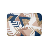 80s Trendy Abstract | Navy en Roos Gold Pattern Badmat (Voorkant)