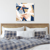 80s Trendy Abstract | Navy en Roos Gold Pattern Canvas Afdruk (Insitu (Slaapkamer))