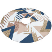 80s Trendy Abstract | Navy en Roos Gold Pattern Kerstboom Rok (Gekanteld)