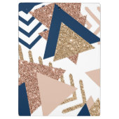 80s Trendy Abstract | Navy en Roos Gold Pattern Klembord (Achterkant)