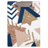 80s Trendy Abstract | Navy en Roos Gold Pattern Klembord (Voorkant)