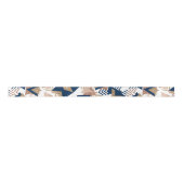 80s Trendy Abstract | Navy en Roos Gold Pattern Satijnen Lint (Voorkant)