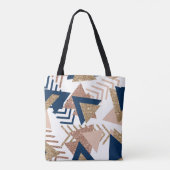 80s Trendy Abstract | Navy en Roos Gold Pattern Tote Bag (Achterkant)