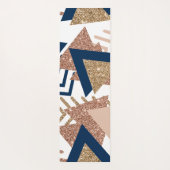 80s Trendy Abstract | Navy en Roos Gold Pattern Yogamat (Achterkant)