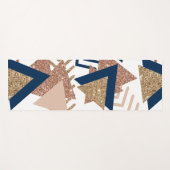 80s Trendy Abstract | Navy en Roos Gold Pattern Yogamat (Voorkant (horizontaal))