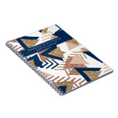 80s Trendy Abstract | Navy en Roos Gouden Poëzie Notitieboek (Rechterzijde)
