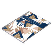 80s Trendy Abstract | Navy en Roos Gouden Poëzie Notitieboek (Linkerzijde)