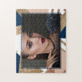 80s Trendy Abstract | Navy Roos Gold Afstudeerder  Legpuzzel (Verticaal)