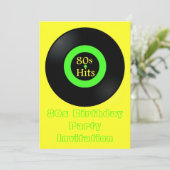 80s uitnodiging 80s retro vinyl album (Staand voorkant)