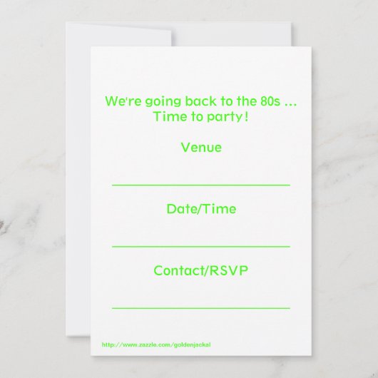 80s uitnodiging 80s retro vinyl album (Achterkant)
