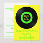 80s uitnodiging 80s retro vinyl album (Voorkant / Achterkant)