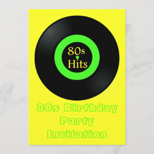 80s uitnodiging 80s retro vinyl album