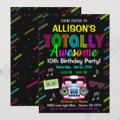 80's uitnodiging van de verjaardag (Voorkant / Achterkant)