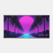 80s Vaporwave Neon Grid Bureaumat met Palmboom (Voorkant)