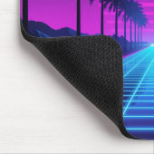 80s Vaporwave Neon Grid Bureaumat met Palmboom Muismat (Hoek)