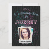 80s Verjaardag Bash Uitnodiging - 1980s thema 5x7 (Voorkant)