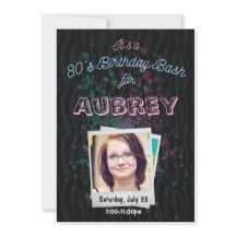 80s Verjaardag Bash Uitnodiging - 1980s thema 5x7