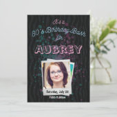 80s Verjaardag Bash Uitnodiging - 1980s thema 5x7 (Staand voorkant)