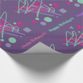 80s Verjaardag tachtiger  kleuren splash Cadeaupapier (Hoek)