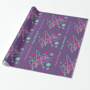 80s Verjaardag tachtiger  kleuren splash Cadeaupapier