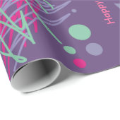 80s Verjaardag tachtiger  kleuren splash Cadeaupapier (Rol Hoek)