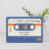 80's Verjaardagsfeestje, Cassettebandje Aangepaste Kaart (Staand voorkant)