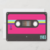 80's Verjaardagsfeestje, Retro Cassettebandje Kaart (Achterkant)