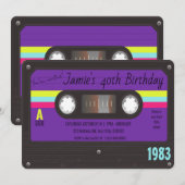 80's Verjaardagsfeestje, Retro Cassettebandje Kaart (Voorkant / Achterkant)