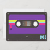 80's Verjaardagsfeestje, Retro Cassettebandje Kaart (Achterkant)