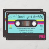 80's Verjaardagsfeestje, Retro Cassettebandje Kaart (Voorkant / Achterkant)