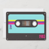 80's Verjaardagsfeestje, Retro Cassettebandje Kaart (Achterkant)