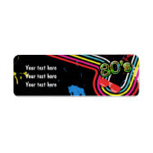 80's Verjaardagsfeestje Retro Retro Retro Adres La Etiket (Voorkant)