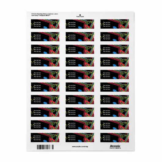 80's Verjaardagsfeestje Retro Retro Retro Adres La Etiket (Full Sheet)