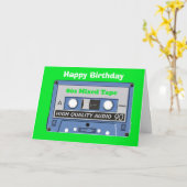 80s verjaardagskaart met 80s mixed tape kaart (Gele Bloem)