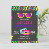 80s verjaardagsuitnodiging kaart (Staand voorkant)