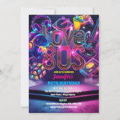 80s verjaardagsuitnodigingen terug naar de jaren 8 kaart (Voorkant)
