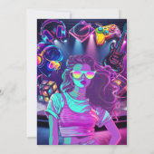 80s verjaardagsuitnodigingen terug naar de jaren 8 kaart (Achterkant)